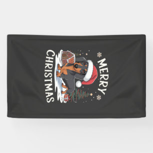 Lona Camiseta clásica de Navidad feliz Dachshund