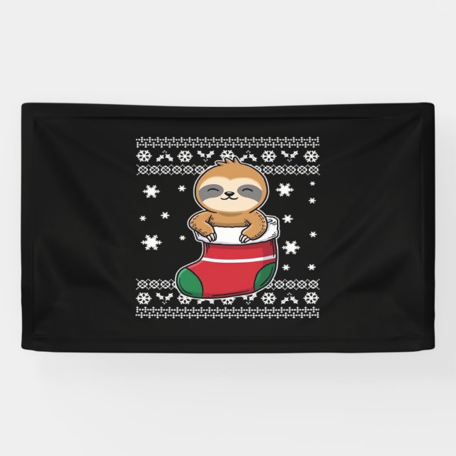 Lona Camiseta Clásica Sloth navidades (Horizontal)