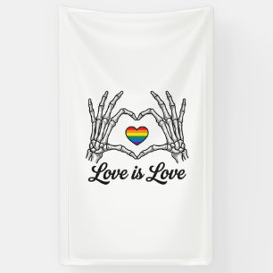 Lona Camiseta Corazón Arcoíris Manos Esqueleto El Amor