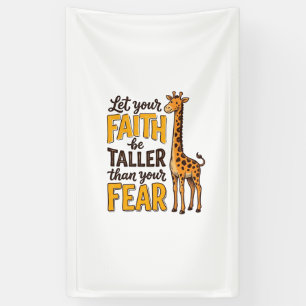 Lona Camiseta cristiana vintage de jirafa Fear Over Fai