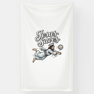 Lona Camiseta Cristiana Vintage De Voleibol Jesús Salva