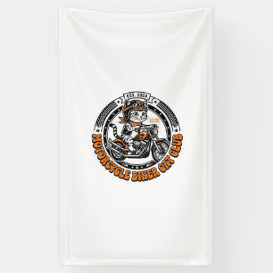 Lona Camiseta de arte para amantes de gatos en motocicl