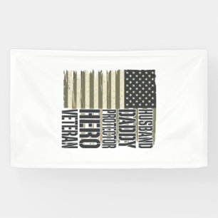 Lona Camiseta de bandera de héroe protector papá esposo