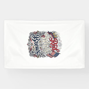 Lona Camiseta de cerveza patriótica Red White & Brews D