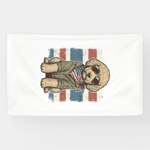 Lona Camiseta de diseño de perro garabato patriótico vi