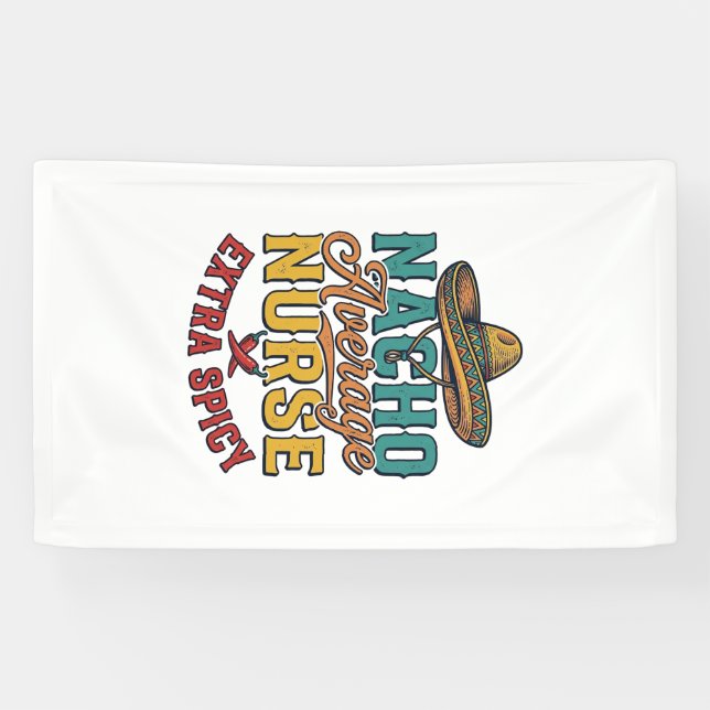 Lona Camiseta de enfermera divertida Nacho Average Nurs (Horizontal)