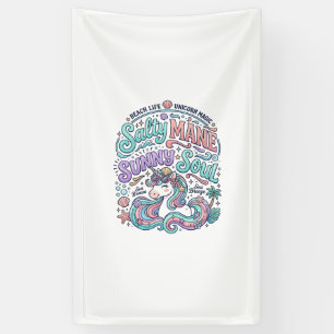 Lona Camiseta de estilo retro Unicornio Salty Mane Sunn