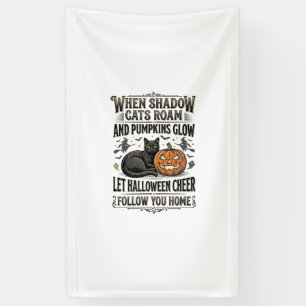 Lona Camiseta de gato negro de Halloween con grabado de