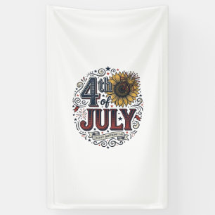 Lona Camiseta de girasol patriótica del 4 de julio vint