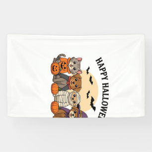Lona Camiseta de Halloween con gatos y perros lindos di