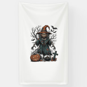 Lona Camiseta de Halloween de Bruja Espantapájaros Vint