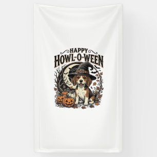 Lona Camiseta de Halloween Sombrero de Bruja Beagle Fel