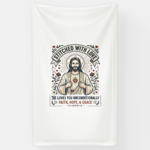Lona Camiseta de Jesús cosiendo bordado Gráfico cristia