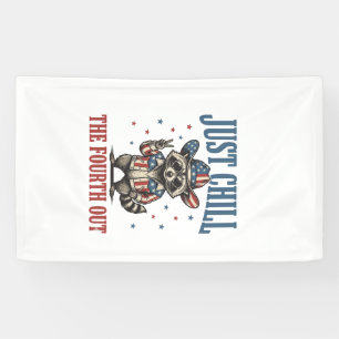 Lona Camiseta de mapache patriótico Relájate el cuatro 