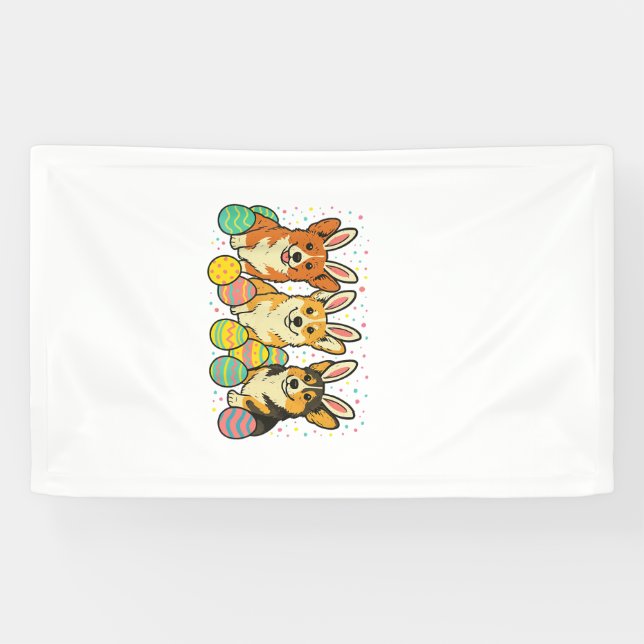 Lona Camiseta de Pascua de Corgi_1 (Horizontal)