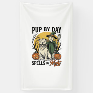 Lona Camiseta de Perro Bruja de Halloween Grabado Vinta