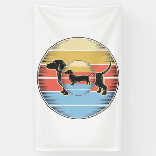 Lona Camiseta de perro de diseño vintage dachshund pues
