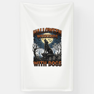 Lona Camiseta de perro de Halloween Puppy de cementerio