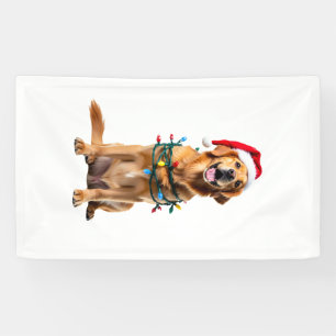 Lona Camiseta de perro de Navidad, Pa de retriever dora
