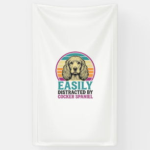 Lona Camiseta de perro vintage de Cocker Spaniel fácilm