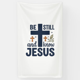 Lona Camiseta de tipografía cristiana 'Quédate quieto y