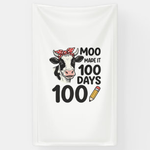 Lona Camiseta de vaca de 100 días Diseño de escuela de