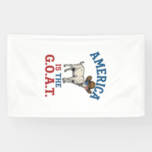 Lona Camiseta de vaquero de cabra patriótica América es