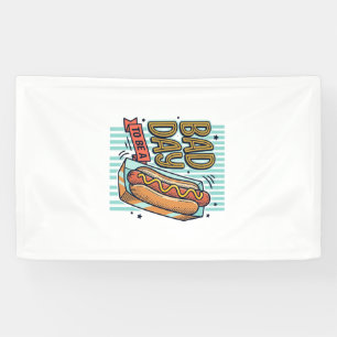 Lona Camiseta Diseño Vector Retro Hot Dog Mal Día_1