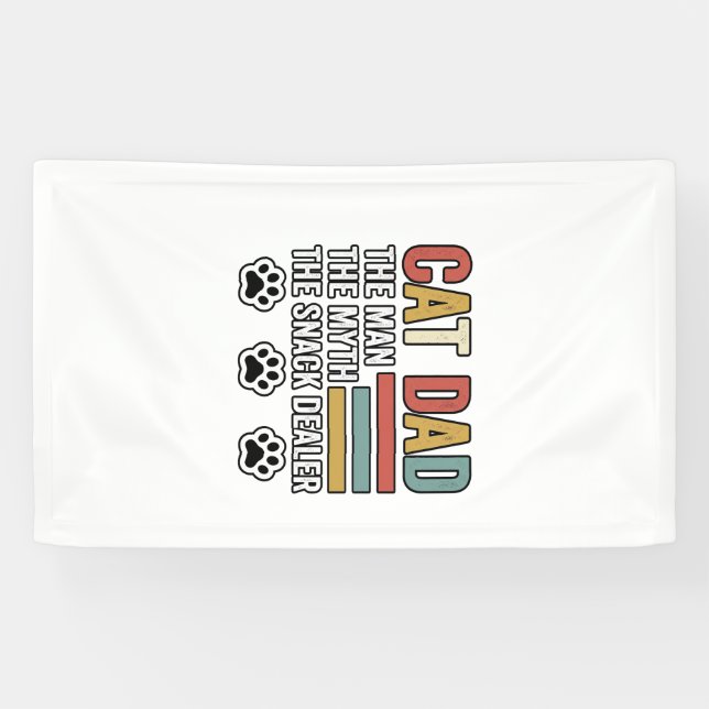 Lona Camiseta Diseño Vintage Divertido Padre Gato Vende (Horizontal)