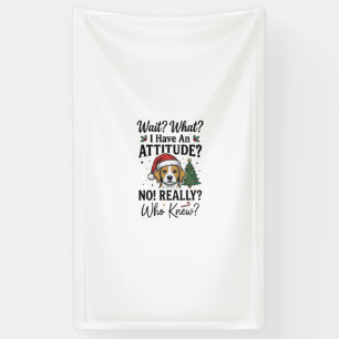 Lona Camiseta divertida de actitud de perro de Navidad