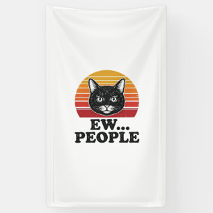 Lona Camiseta divertida de gato negro Ew gente puesta d