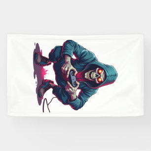 Lona Camiseta divertida de jugador zombie para Hallowee