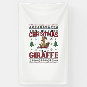 Lona Camiseta Divertida De Navidad Jirafa Trineo Fiesta