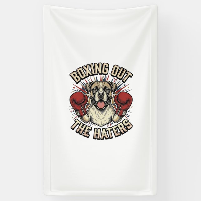 Lona Camiseta divertida de perro boxeador boxeando a lo (Vertical)