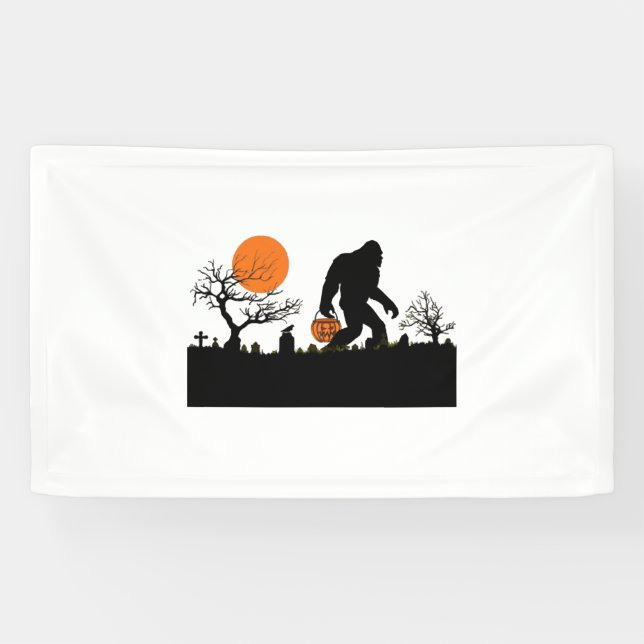 Lona Camiseta divertida Sasquatch Bigfoot Halloween (Horizontal)