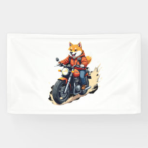 Lona Camiseta Divertida, Shiba Inu, Motocicleta, Perro,