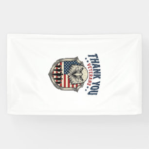 Lona Camiseta Escudo de Águila Patriótica Gracias Veter