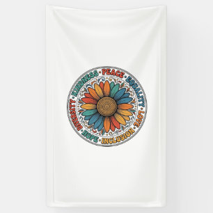 Lona Camiseta Flor De Bondad Vintage Paz Igualdad_1