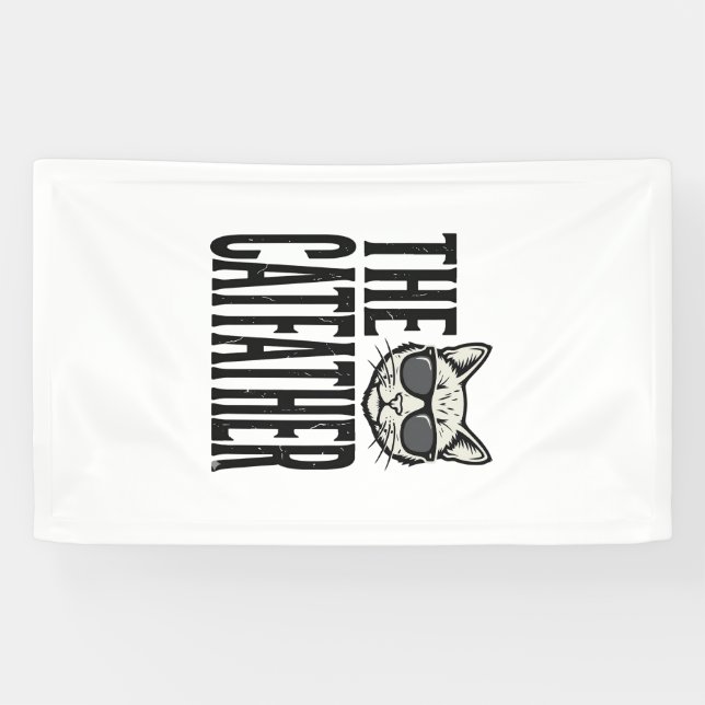 Lona Camiseta gráfica de cita de gato vintage divertida (Horizontal)