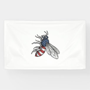 Lona Camiseta Gráfica Vectorial de Abeja Patriótica Vin