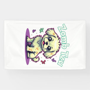 Lona Camiseta grande de perro zombie Shih Tzu Halloween