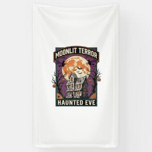 Lona Camiseta Haunted Moon Grabado Vintage Halloween Gr