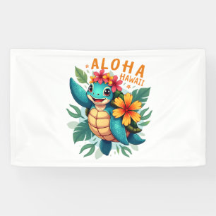 Lona Camiseta hawaiana Aloha Hawái Tortuga de mar Chica