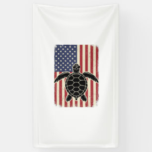 Lona Camiseta Patriótica Bandera Americana Tortuga Mari