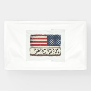 Lona Camiseta Patriótica Bandera Vintage We the People