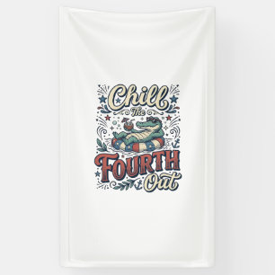 Lona Camiseta Patriótica de Cocodrilo Relájate el Cuatr