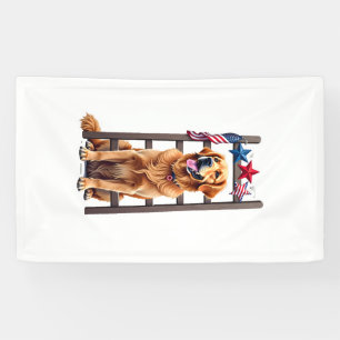 Lona Camiseta Patriótica de Golden Retriever Star Ladde
