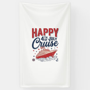 Lona Camiseta Patriótica Vintage Crucero Feliz 4 de Jul