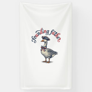 Lona Camiseta Patriótica Vintage Padre Fundador Ganso D