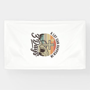 Lona Camiseta Retro Cruz Cueva 3 Días Pascua Cristiana
